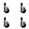 Service Caster 3.5'' SS Solid Poly Swivel 1-5/8'' Expanding Stem Caster Set with Brake, 4PK SCC-SSEX20S3514-SPUS-TLB-158-4 - alternate 1